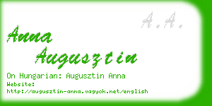 anna augusztin business card